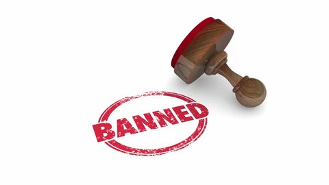 Banned Forbidden Illegal Not Allowed Stamp Word 3d Animation
