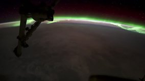 Planet Earth and Aurora Borealis seen from the the International Space Station ISS. Elements of this video furnished by NASA

