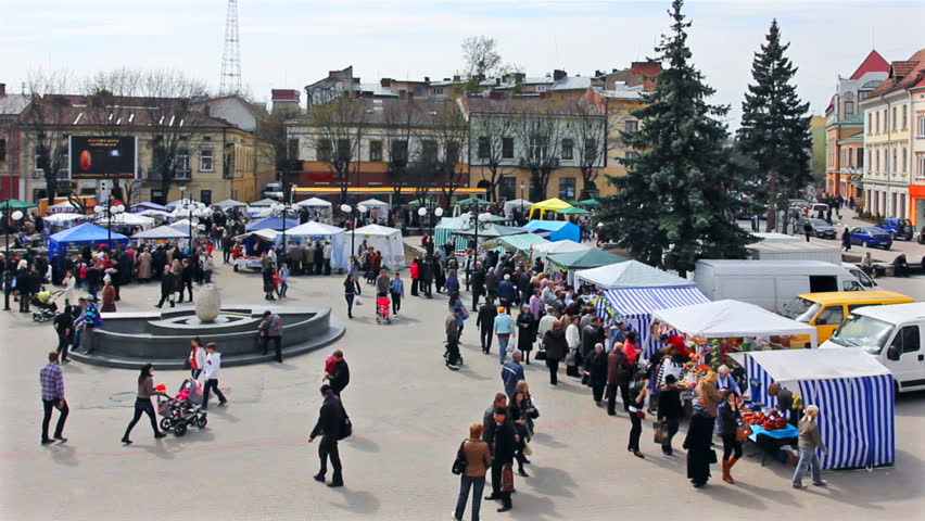 national traditional fair in center of Ivano-Frankivsk, Ukraine