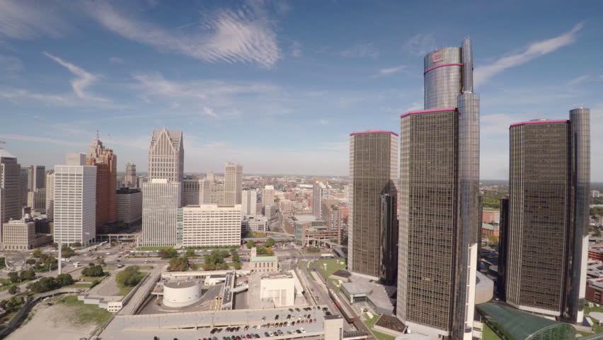 Aerial view of Detroit, MI