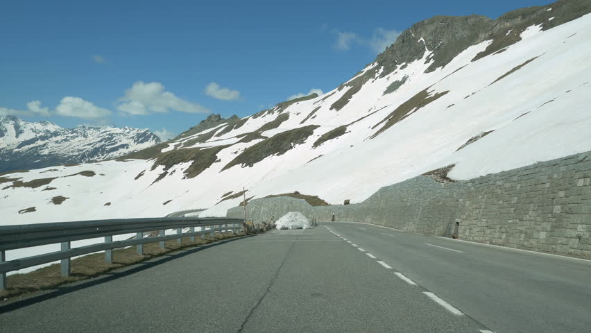 Drive lapse on Grossglockner Hochalpenstrasse (High Alpine Road) in Salzburgland, Austria.