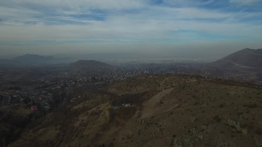 Aerial view of Kayseri and mount Erciyes. Turkey.