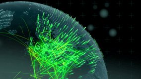 Animated digital global communications and connections. Camera flying above the digital globe - Powered by Shutterstock - Get 15% off with code: PIKWIZARD15