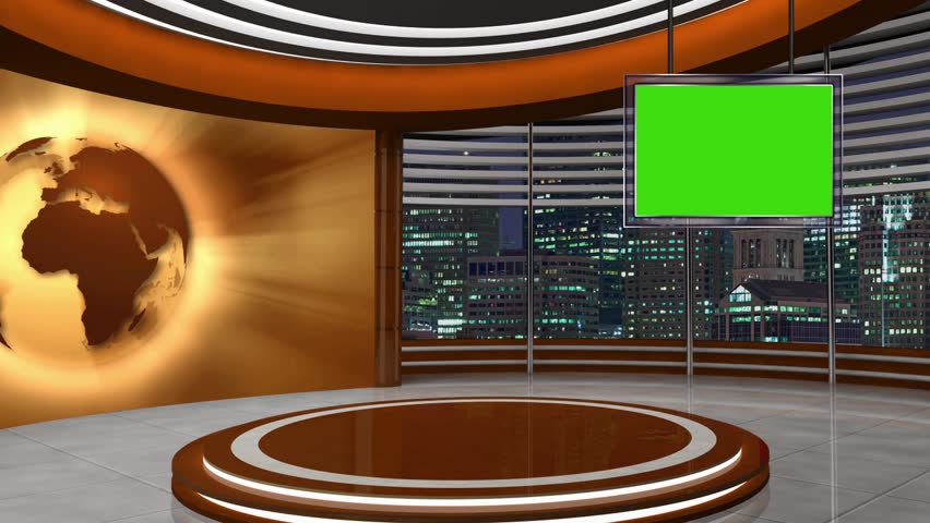 News Tv Studio Set 253- Stock Footage Video (100% Royalty-free