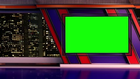 News TV Studio Set 251- Virtual Green Screen Background Loop