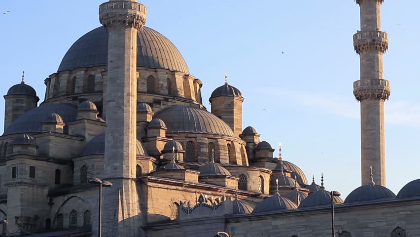 Yeni Cami -Valide Sultan- Mosque, Istanbul, Turkey.  Mosque detail by tilt.
