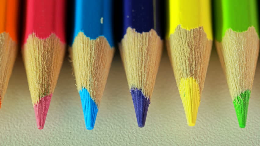colored pencils shot on macro lens