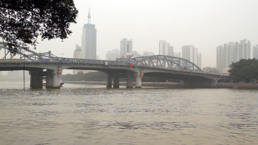 ferry across the bridge - Pearl River, Guangzhou(Canton), Capital of Guangdong