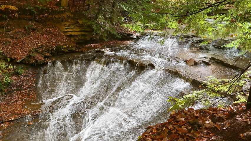 Loop features beautiful Bridal Veil Falls in Cuyahoga Valley National Park, Ohio.