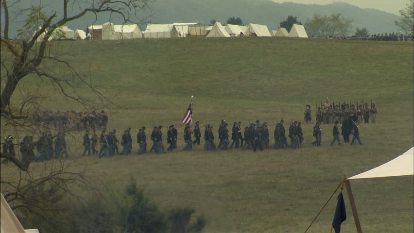 Soldiers outside camp
Correct to the period of 1864 situated in the fall in the eastern theater/Shenandoah valley region.