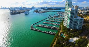 South Beach, Miami Beach, South Pointe Park, Government Canal. Florida. 