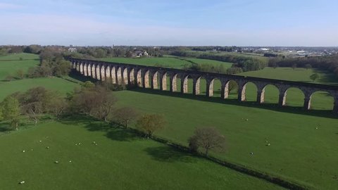 Aerial shot of Viaduct, UK