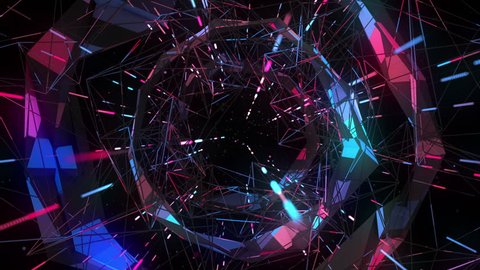 Flight into cosmic web structure seamless VJ loop for music videos, night clubs, audiovisual show and performance, LED screens and projection mapping
