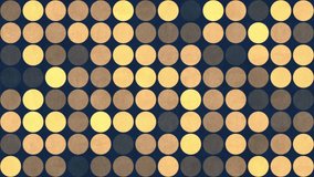 Abstract background with animation of flicker and moving retro patterns from colorful circles with paper texture. Animation of seamless loop.