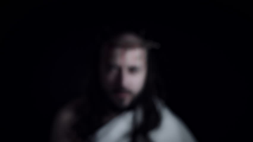 4k Religious Portrait of Jesus Shouting in Pain