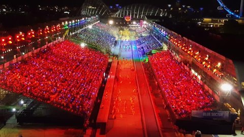 Singapore, Singapore - February 11, 2017 : Chingay festival 2017 at Singapore. This National Event is also the largest street performance and float parade in Asia