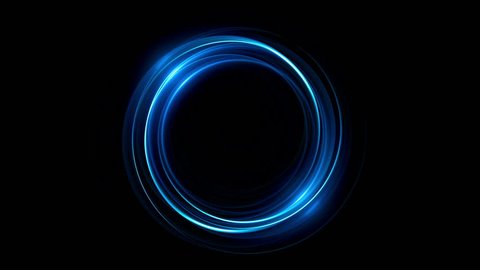 Abstract neon background. Shine ring. Halo around. Sparks particle. 
Space tunnel. LED color ellipse. Glint glitter. Shimmer loop motion. 
Empty hole. Glow portal. Blue ball. Slow spin. Bright disc. 