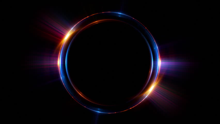 Abstract neon background. Shine ring. Halo around. Sparks particle. 
Space tunnel. LED color ellipse. Glint glitter. Shimmer loop motion. 
Empty hole. Glow portal. Pink ball. Slow spin. Bright disc. 