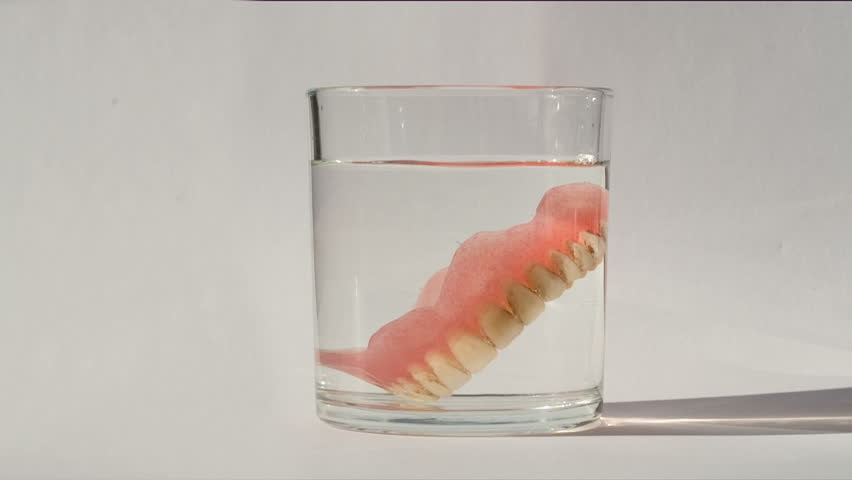 teeth in a glass