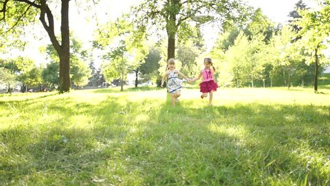 Children running to the camera

