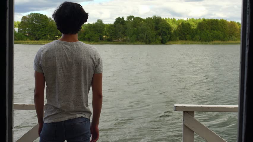 Young man enjoying the view during holidays