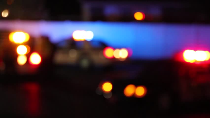 Police Lights at Night