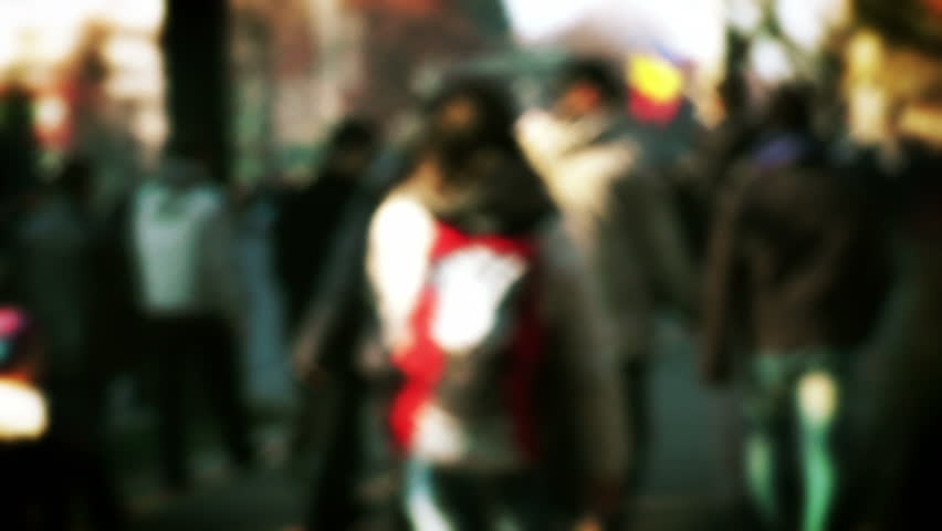 City crowd, slow motion