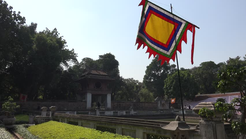 inside of The Temple of Literature ( Van Mieu ) in Hanoi, Vietnam.