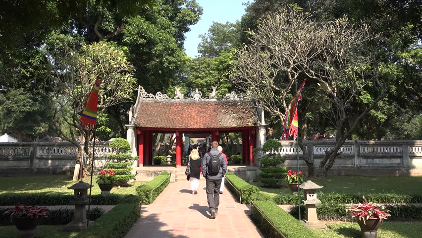 The Temple of Literature ( Van Mieu ) in Hanoi, Vietnam