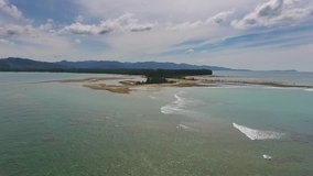 Aerial video of beauty nature landscape with cape and sea in Khao Lak, Thailand, 4k