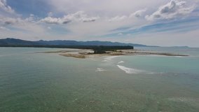 Aerial video of beauty nature landscape with cape and sea in Khao Lak, Thailand, 4k