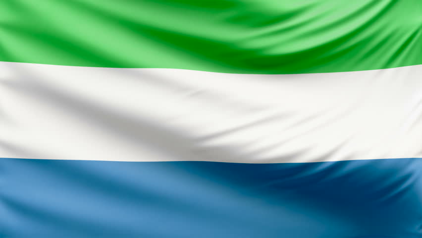 Realistic beautiful Sierra Leone flag 4k