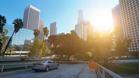 High quality video of street in Los Angeles in 4K