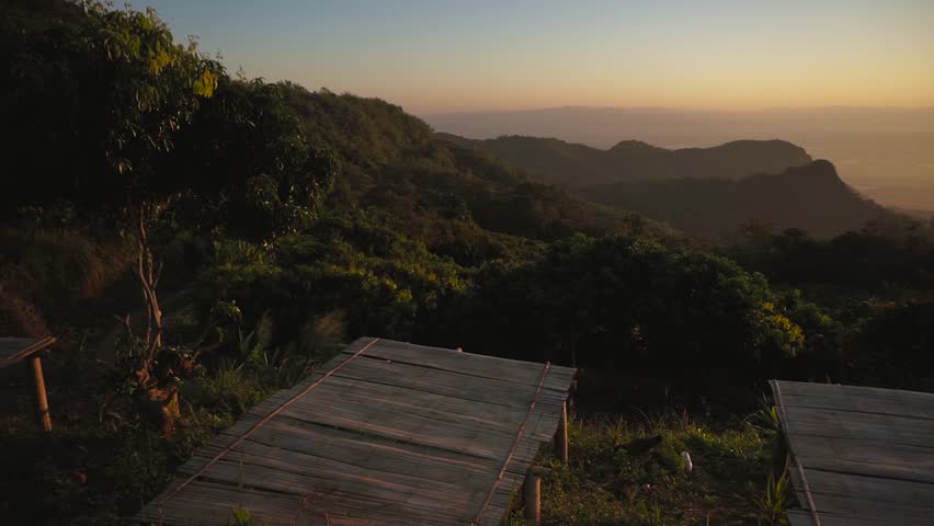Beautiful sunrise at Mountain of Asian country