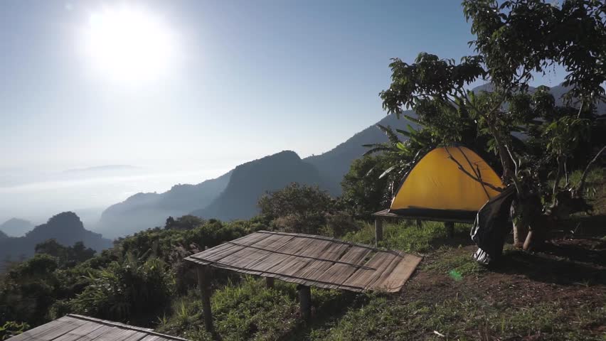 Beautiful Mountain view of Asian country after sunrise