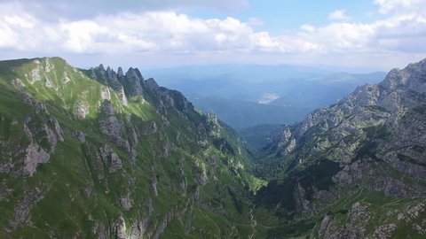 Bucegi mountains, Romania, aerial view