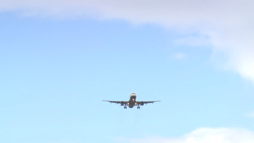 Aircraft 02 - Airplane on landing approach. HD.