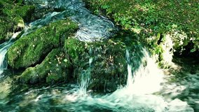 Mountain river cascades - Dolly shot