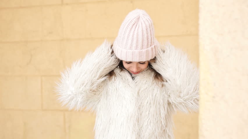 Young happy woman. Girl wears a hat, is laughing and looking at the camera. Freedom concept. part 2