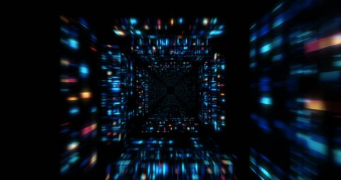 3D Futuristic abstract background. Motion graphic for abstract data center, server, internet, speed.  Loop at 4K resolution.