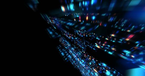 3D Futuristic abstract background. Motion graphic for abstract data center, server, internet, speed.  Loop at 4K resolution.