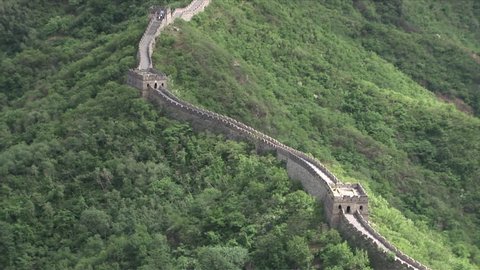 Wide shot of Great Wall of China makes it seem so little in Beijing China