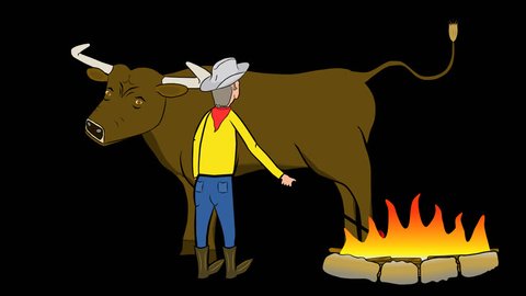 Branding-Bull-Animated-Transparent
Cartoon cowboy brands bull with "Branding" for marketing, advertising, public relations & business programs. Alpha Chan.