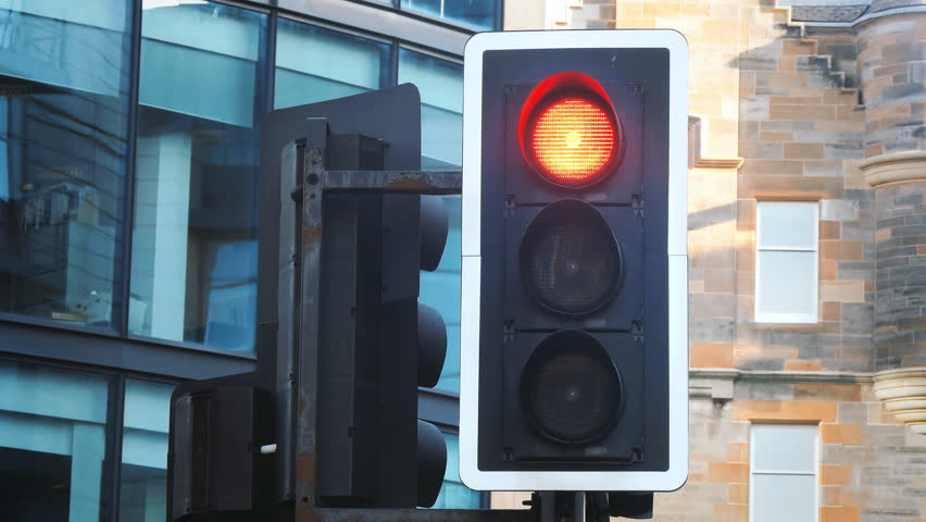 British Traffic Light Turns from Stock Footage Video (100