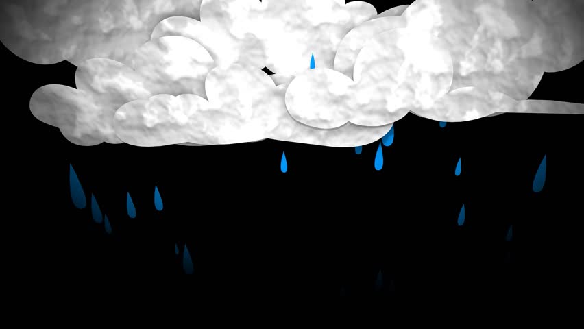 Simplistic look rain clouds animation.