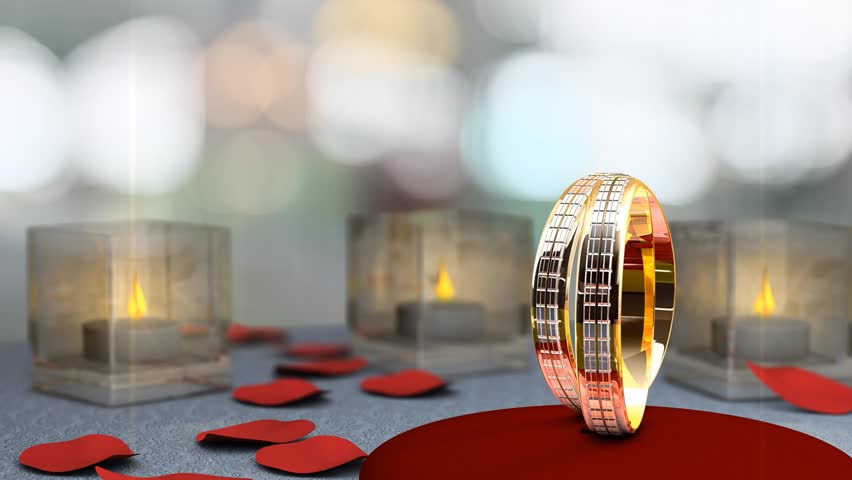 Wedding theme animation, rings.