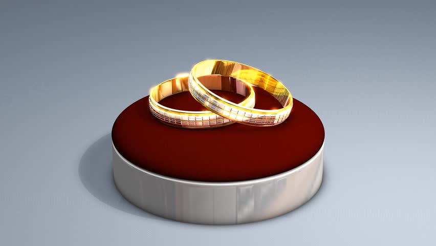 Wedding rings animation, alpha matte included.
