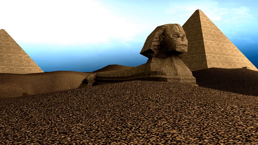 Artist recreation of Great sphnix of Giza.