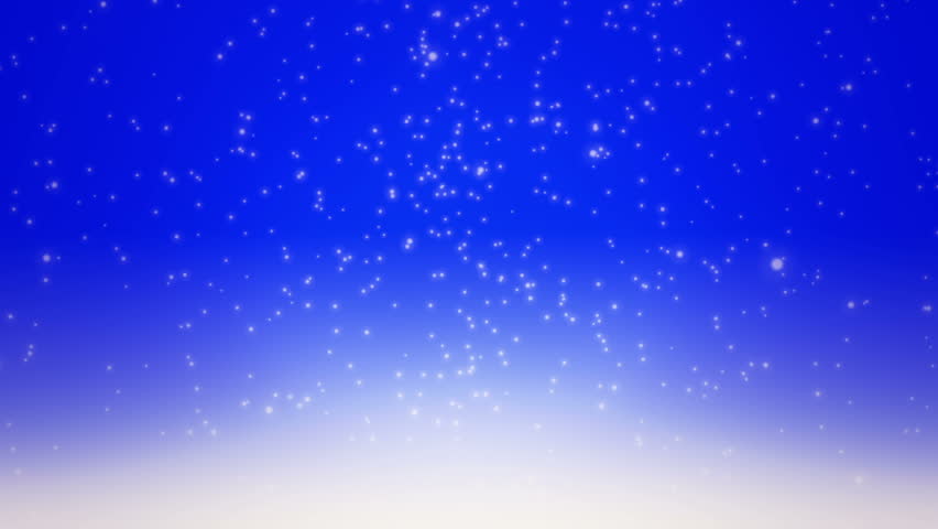 Snow falling on blue background