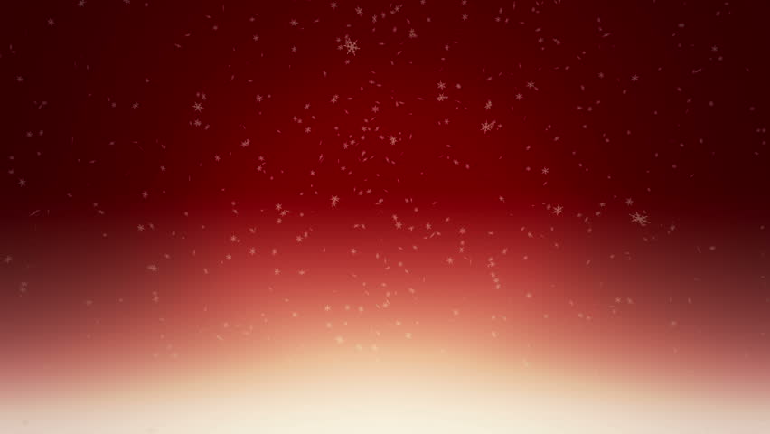 Snow falling on red background ...